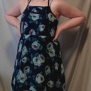 Girls High Low Floral Patterned Dress